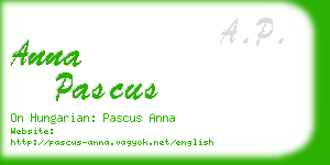anna pascus business card